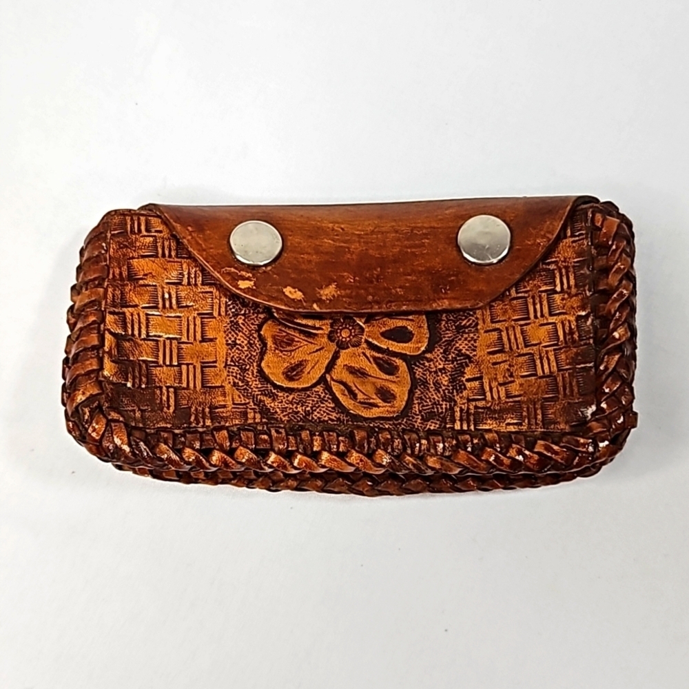 All Natural Small Brown Leather Key & Card Holder Coin Pouch